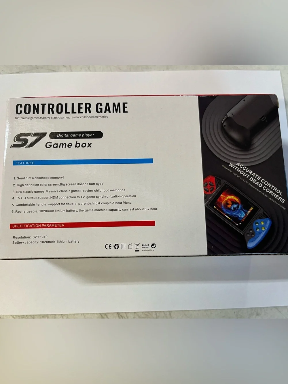 Portable Handheld Game Console - Red & Blue